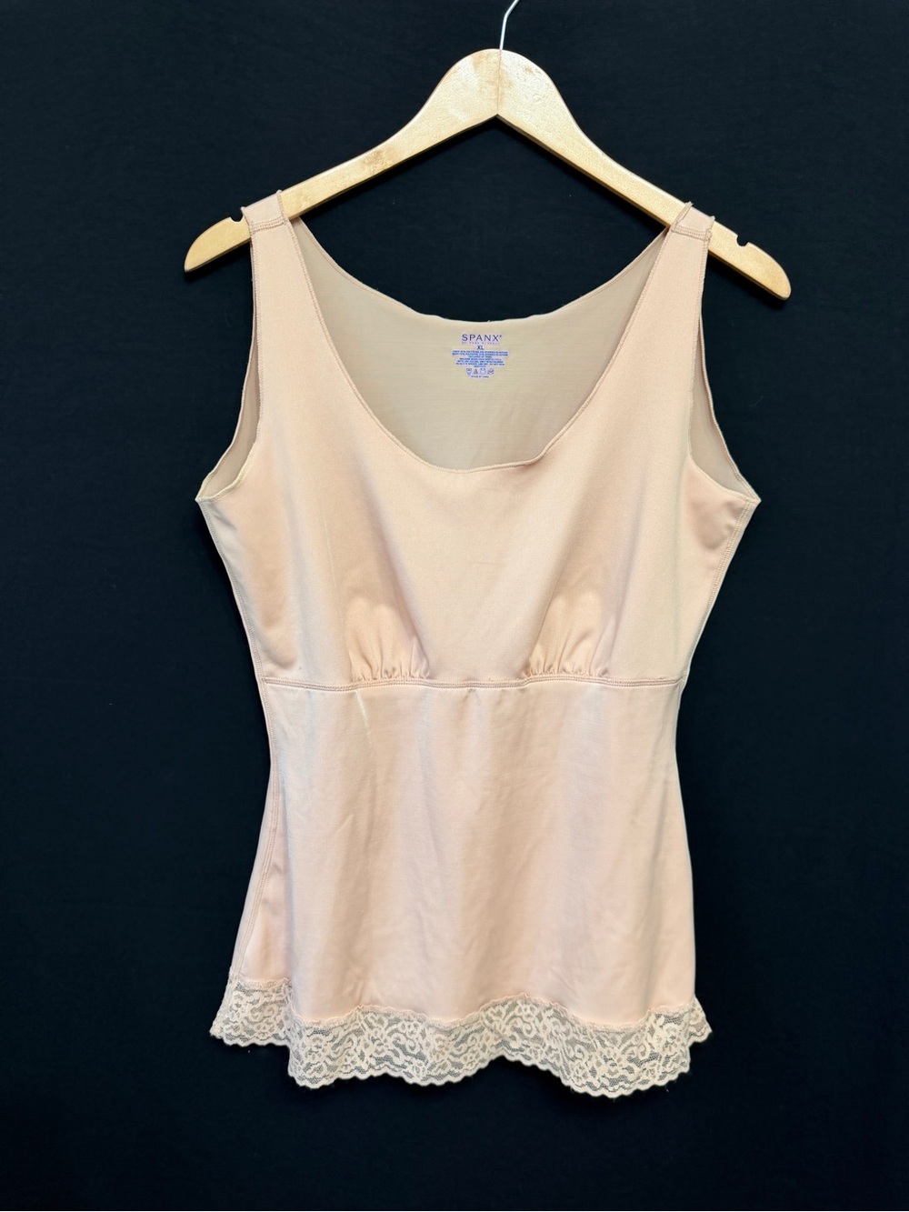 Spanx by Sara Blakely Lace Trim Cami Camisole Shapewear‎ Tank Top XL Nude Beige